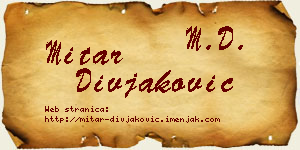 Mitar Divjaković vizit kartica